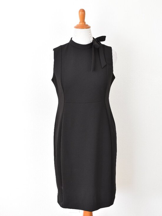 Calvin Klein Dresses & Skirts - Calvin Klein Mock Tie Neck Sheath Dress Black - 14